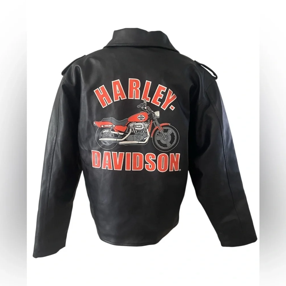 Harley Davidson Jacket Youth Leather Size 14 Biker Unisex